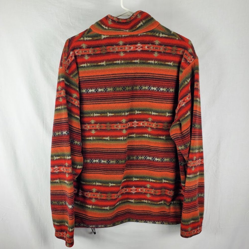 Vintage Lands' End Southwest Print Fleece Pullover Jacket Medium - Picture 4 of 4
